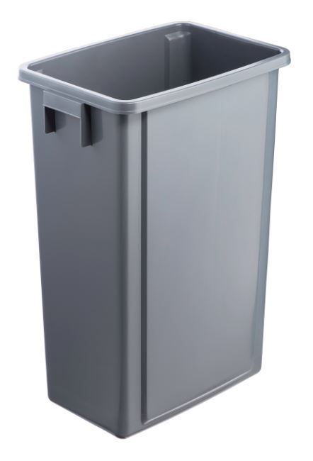 Cubo de basura grande de 18 galones con tapa oscilante, paquete de 4 cubos  de basura de plástico, color gris