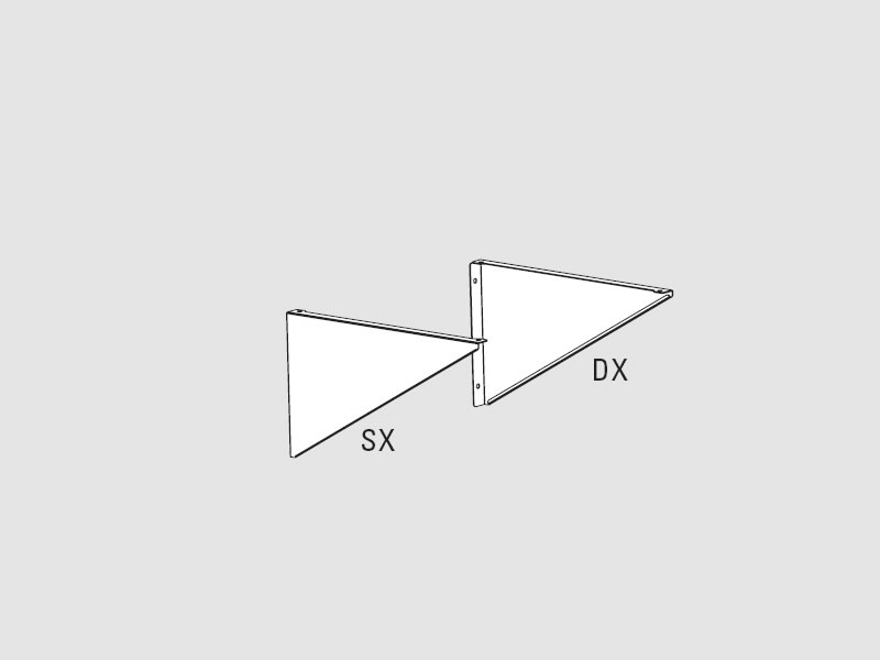 Mensola fissa in acciaio inox per ripiani SX per ripiani da 40cm