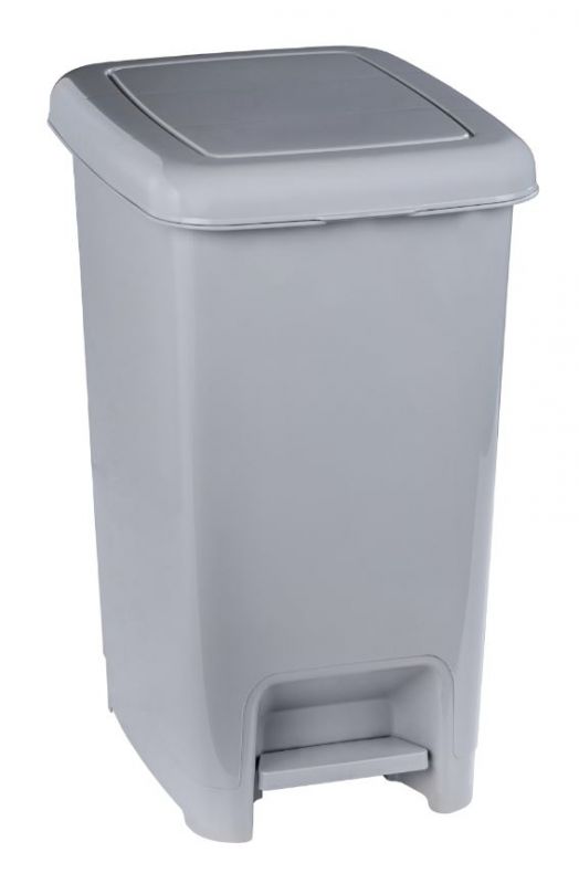 Cubo de basura con tapa con visagra, volumen 40 litros